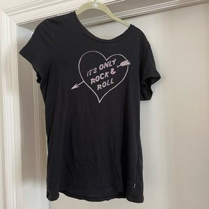 Black, rock and roll Levi’s tee shirt, size large